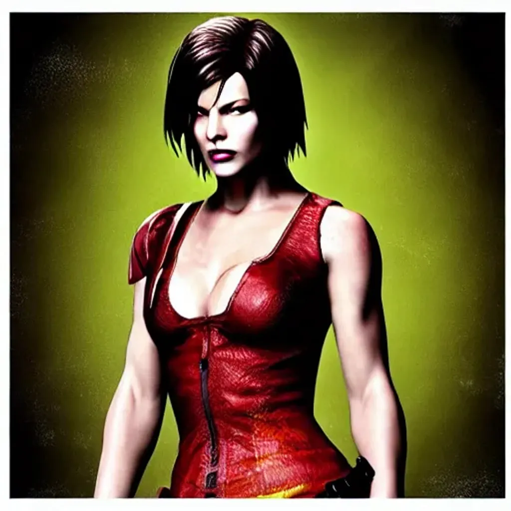 Prompt: Alice fighting resident evil aka Milla Jovovich illustration, https://cdn.openart.ai/uploads/upscaled/abstract-art-neon_j3huwl8M_upscaled.jpg, https://cdn.openart.ai/uploads/image_random_m8n0G2pD_1671769589492_512.webp, artstation, by greg rutkowski, Jason Edmiston, cyberpunk, random shot angle, random background 