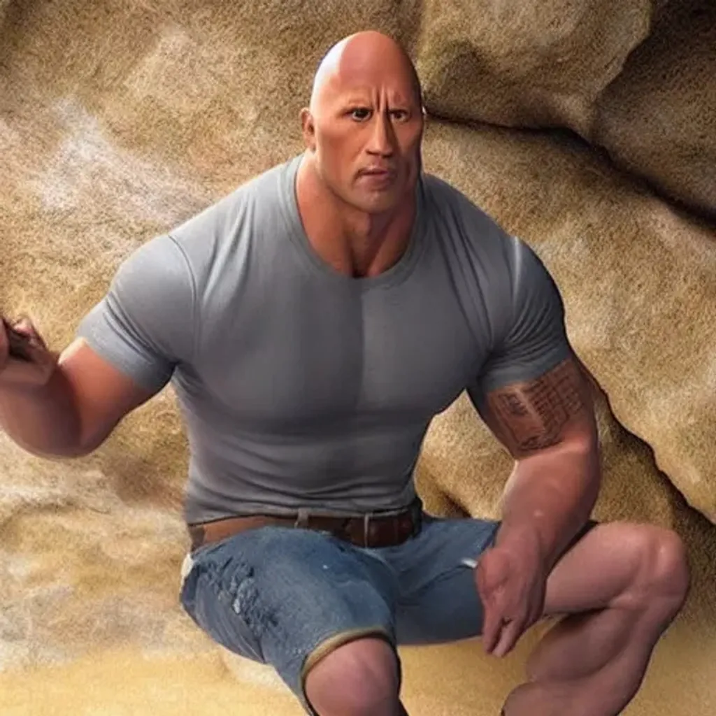 Prompt: 3d, hyper realistic, real life, Dwayne the rock Johnson 