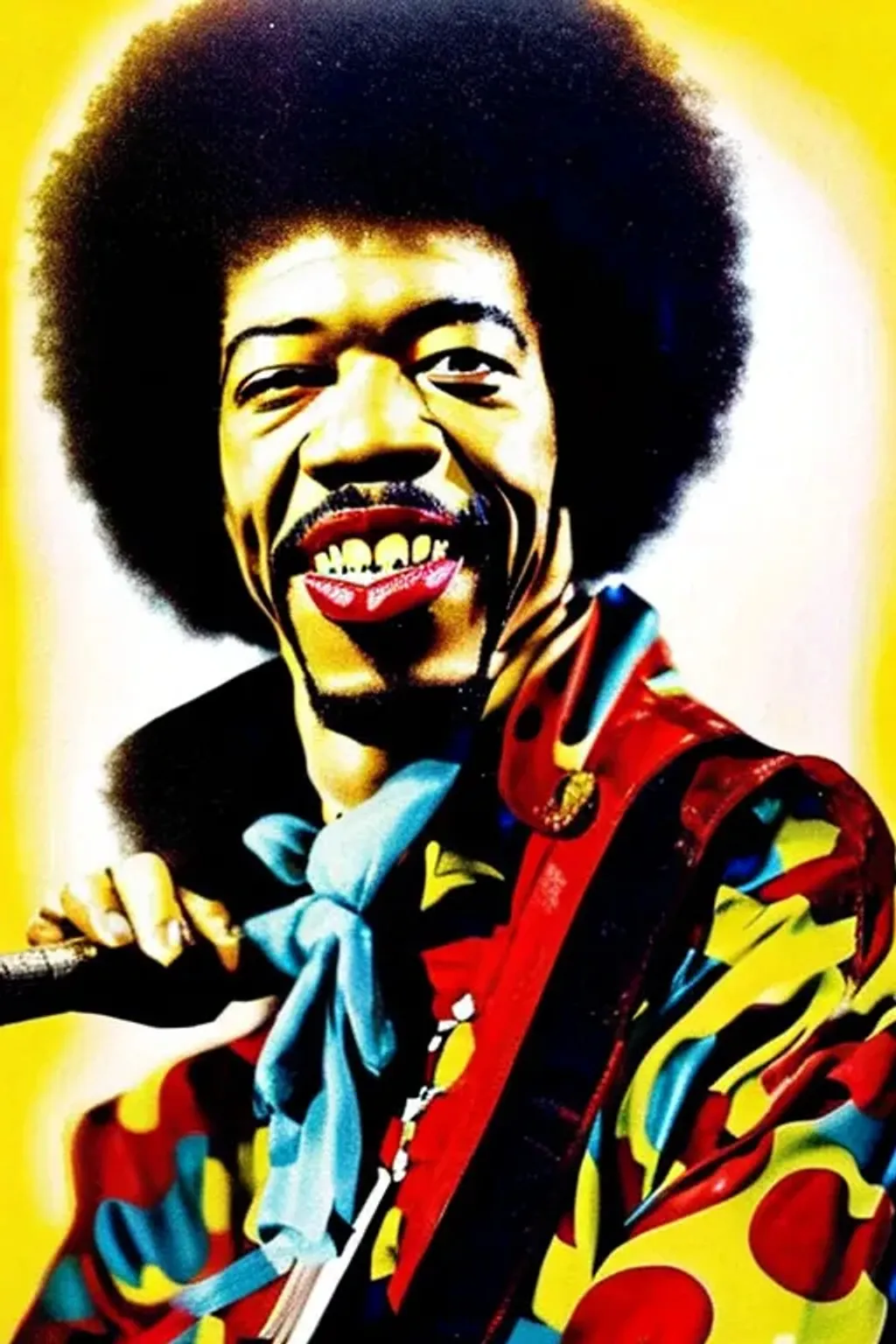 a caricature of jimi hendrix by Randy Post platon wi... | OpenArt