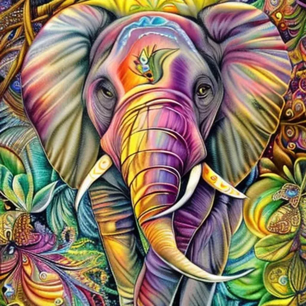 Elephant rasta. Large blooming ((iridescent)) , jose... | OpenArt