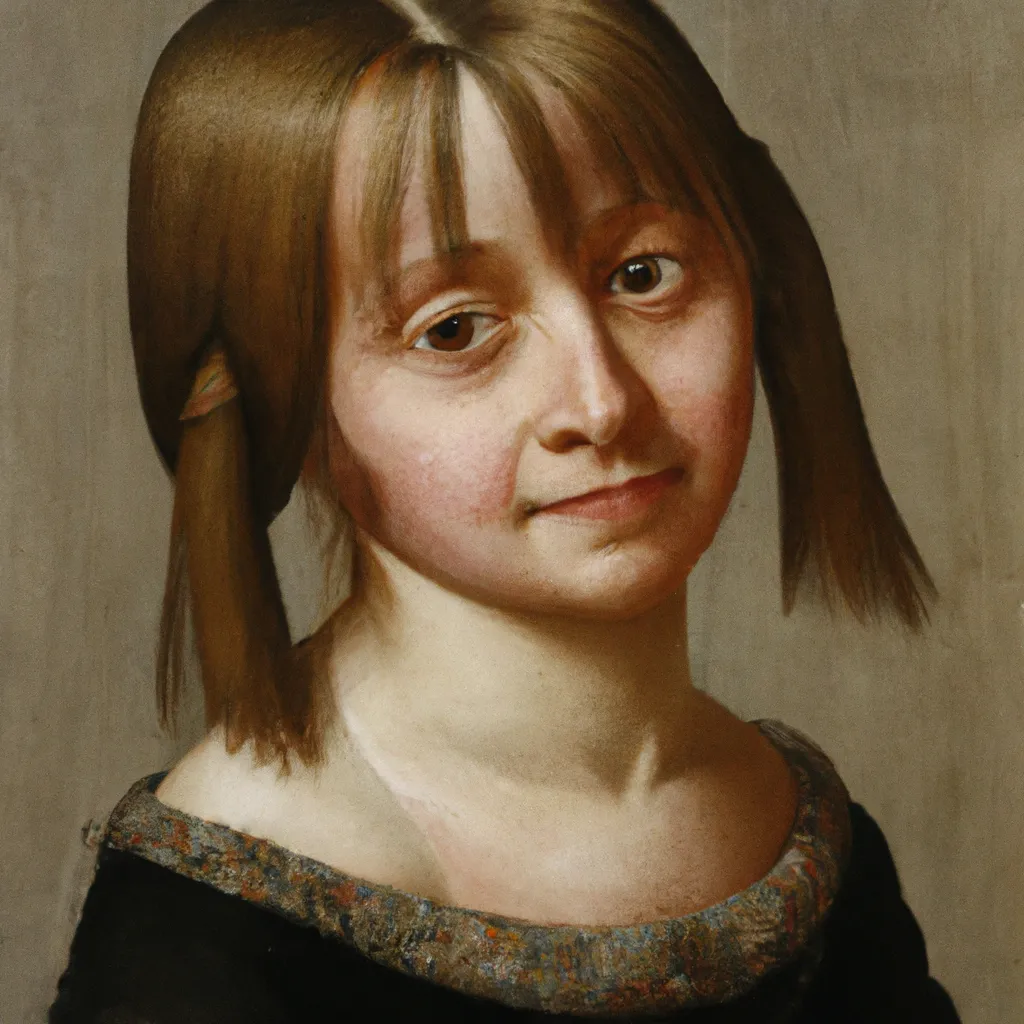 Prompt: Girl With Messy Hair,1520, by Robert Campin