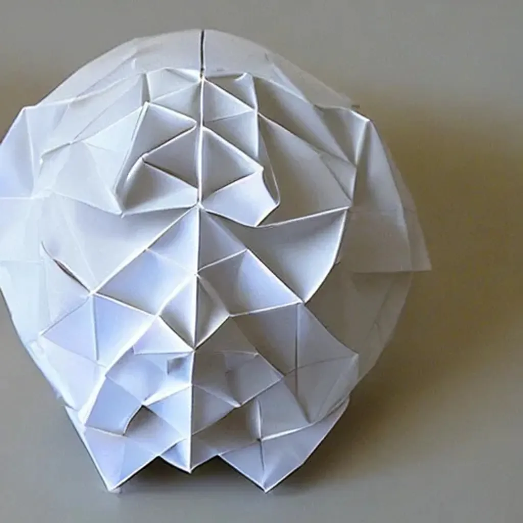 Prompt: computer origami art