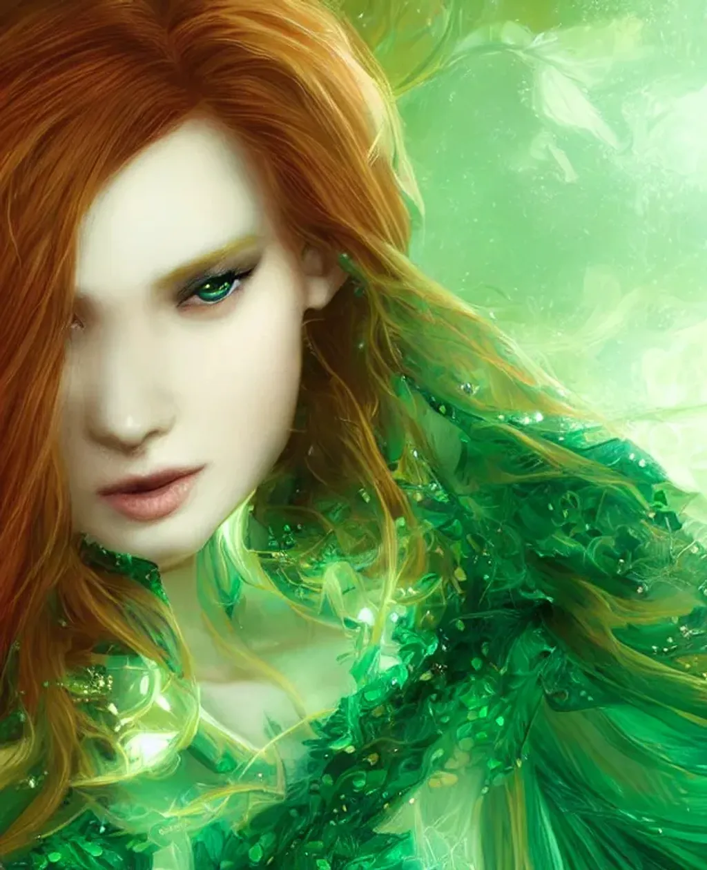 detailed ethereal portrait ginger woman wea... OpenArt