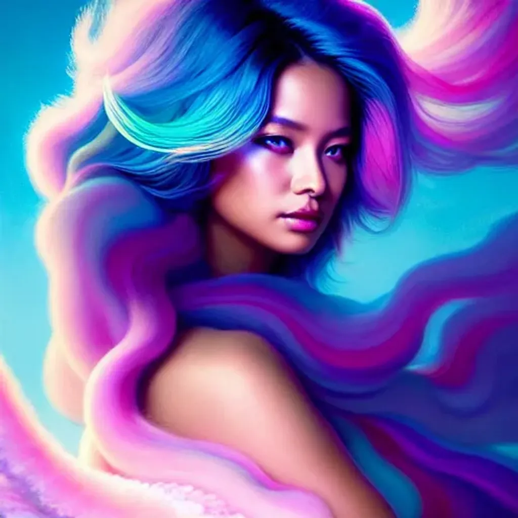Prompt: photorealistic futuristic surrealism, the beautiful goddess of thunderstorms, hypermaximalist swirled lighting blizzard clouds style, ancient tornado influence, angelic cobalt aura, soft heavenly shine, hypermaximalist, 8k, trending on artstation and cgsociety, muted colors, Ross Tran, Sam Yang, Tom Blackwell, Anna Dittmann, Artgerm