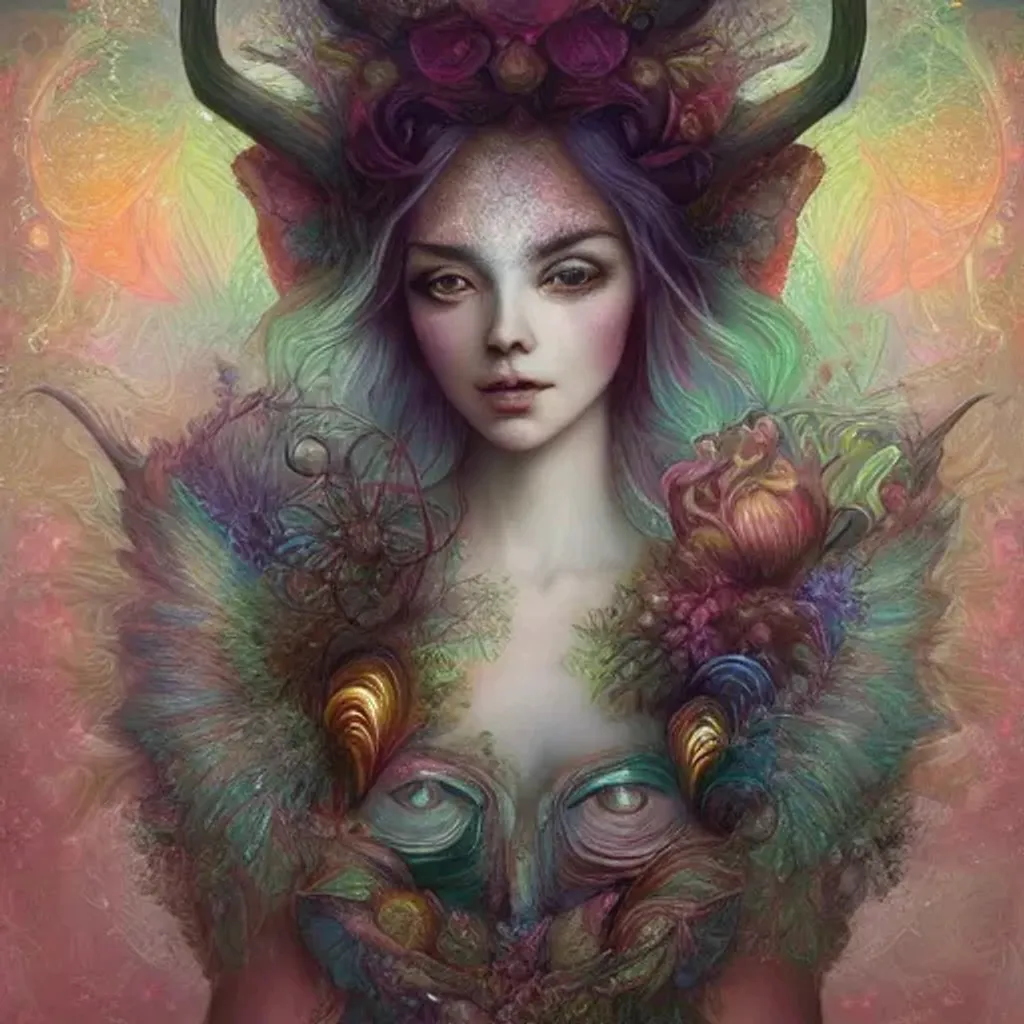 hyper detailed, Rainbow Space Elf Goddess, Deer-Infl... | OpenArt