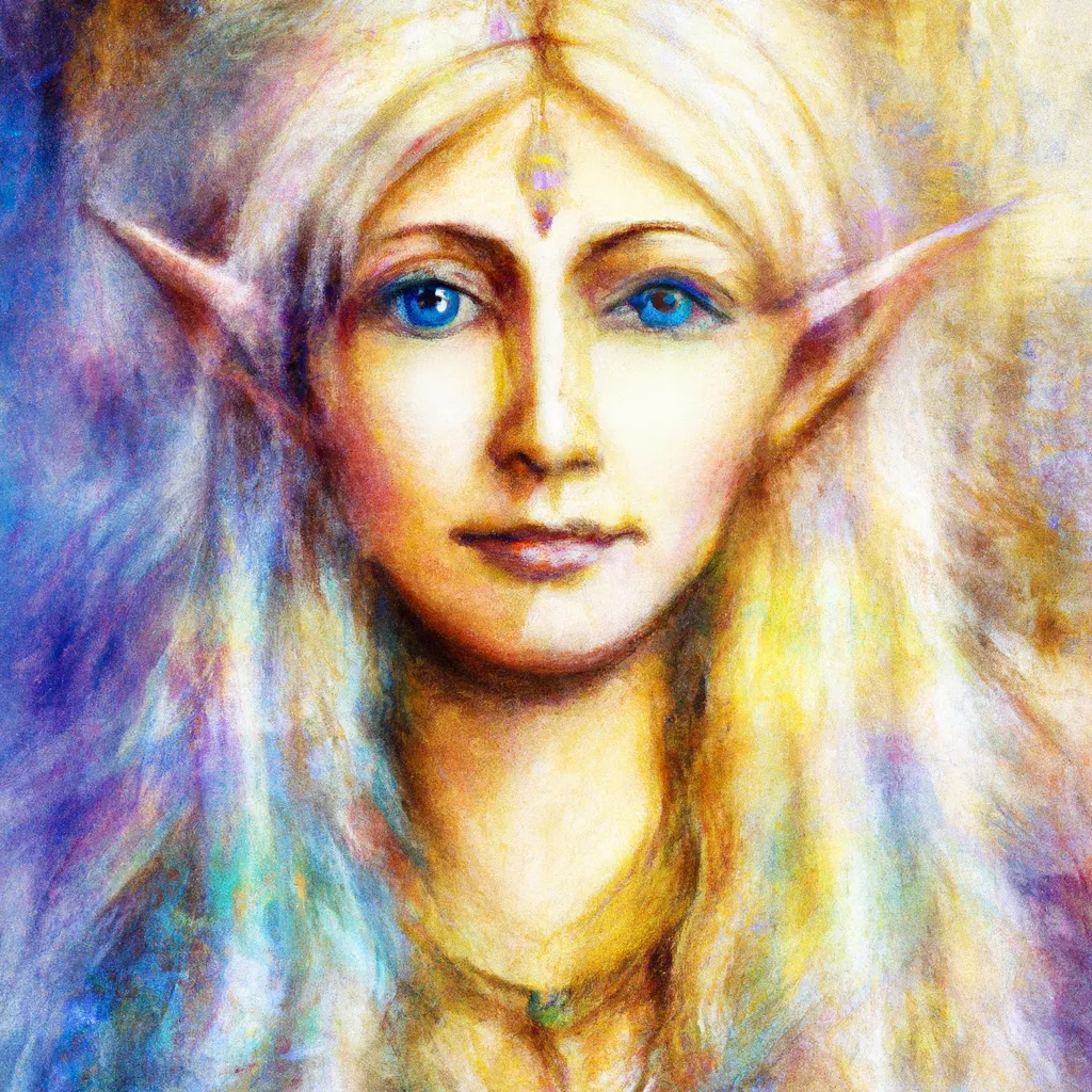 Beautiful female fantasy elf, portrait. painting, de... | OpenArt