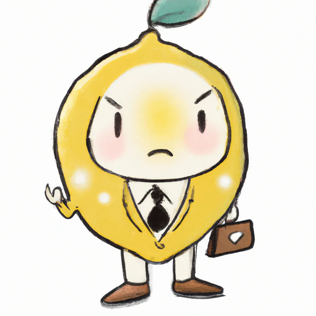a cute yellow lemon in a business suit by sanrio and... OpenArt