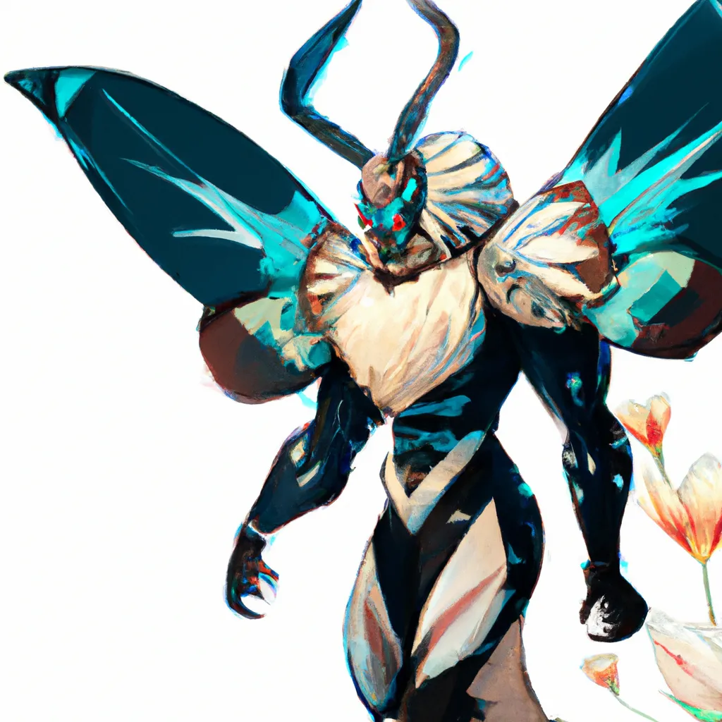 Prompt: character Strong large Anthro warrior beast monster Demon moth luminoth, female, closeup