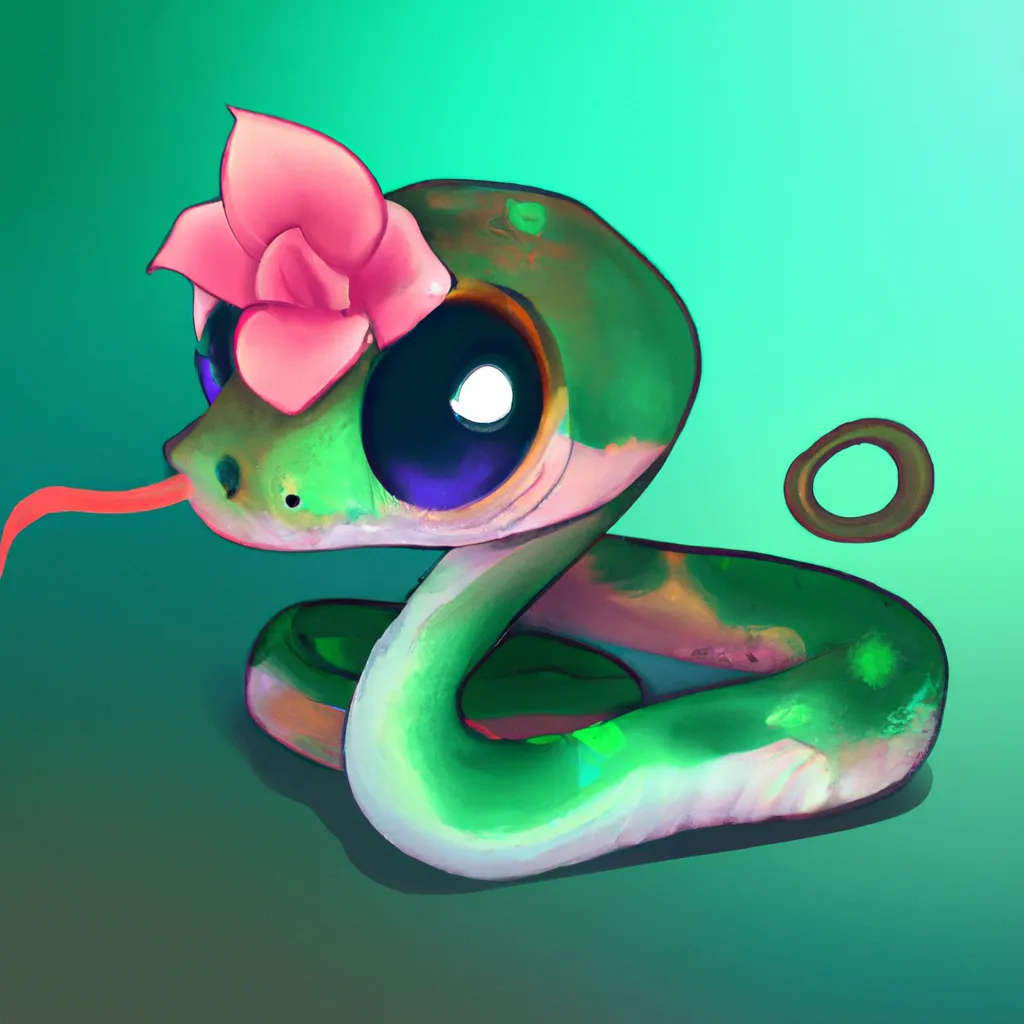cutest snake ever, chibi, digital art | OpenArt