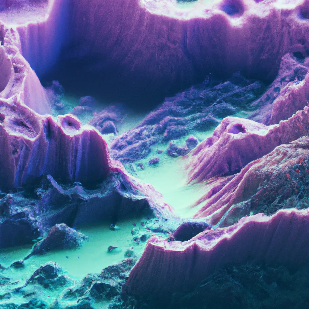 Prompt: Math shaped landscape, professional photography, octane render, rough texture, digital art, cyan and purple, frontal view, profile picture