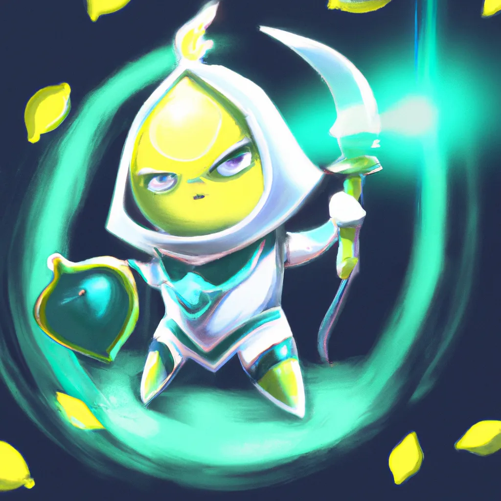 Prompt: A lemon lemon knight portrait, dynamic pose, cinematic lighting, kawaii, cartoon