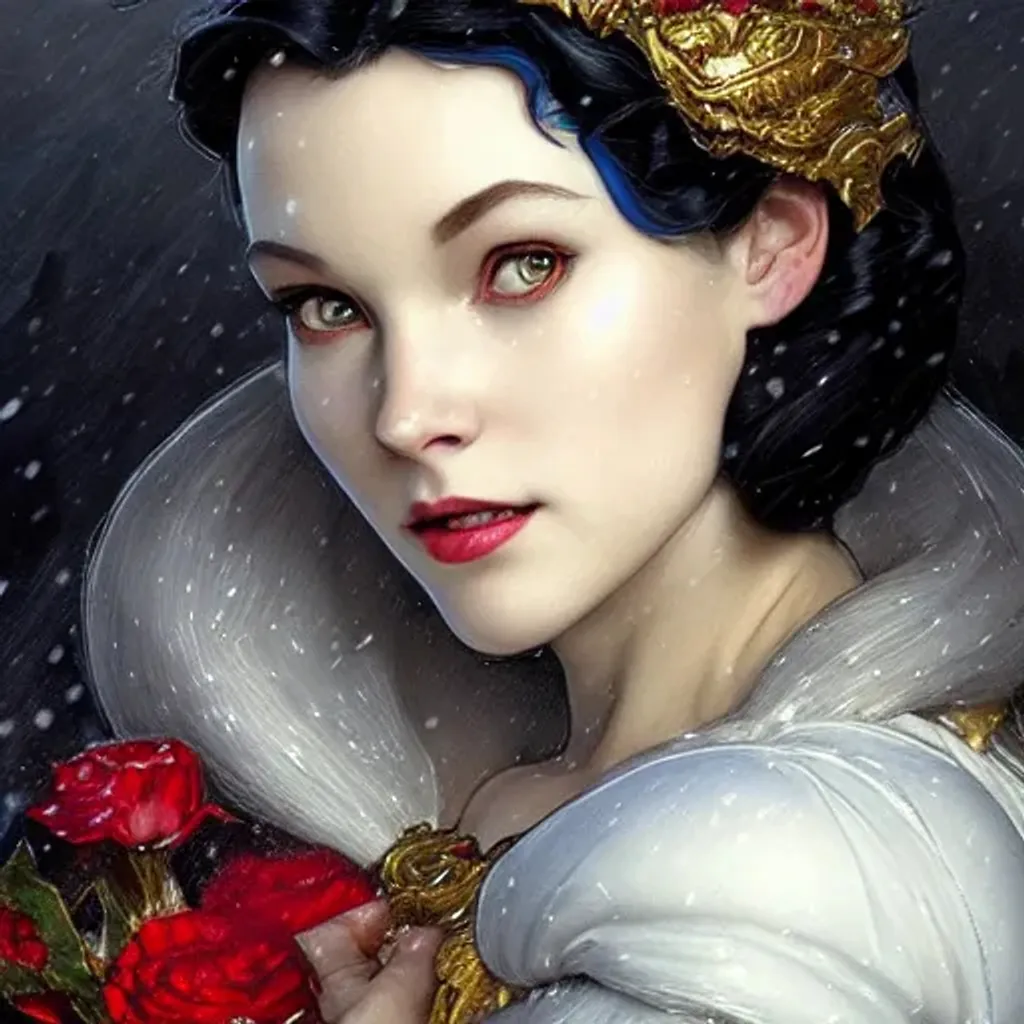 Prompt: Snow White princess head and shoulders portrait, 8k concept art portrait by Greg Rutkowski, Artgerm, WLOP, Alphonse Mucha dynamic lighting hyperdetailed intricately detailed outfit Splash art triadic colors Unreal Engine 5 volumetric lighting Epic cinematic brilliant stunning intricate meticulously detailed dramatic atmospheric maximalist digital matte painting trending on Artstation Unreal Engine 3D shading shadow depth fairycore, French Fuchsia color