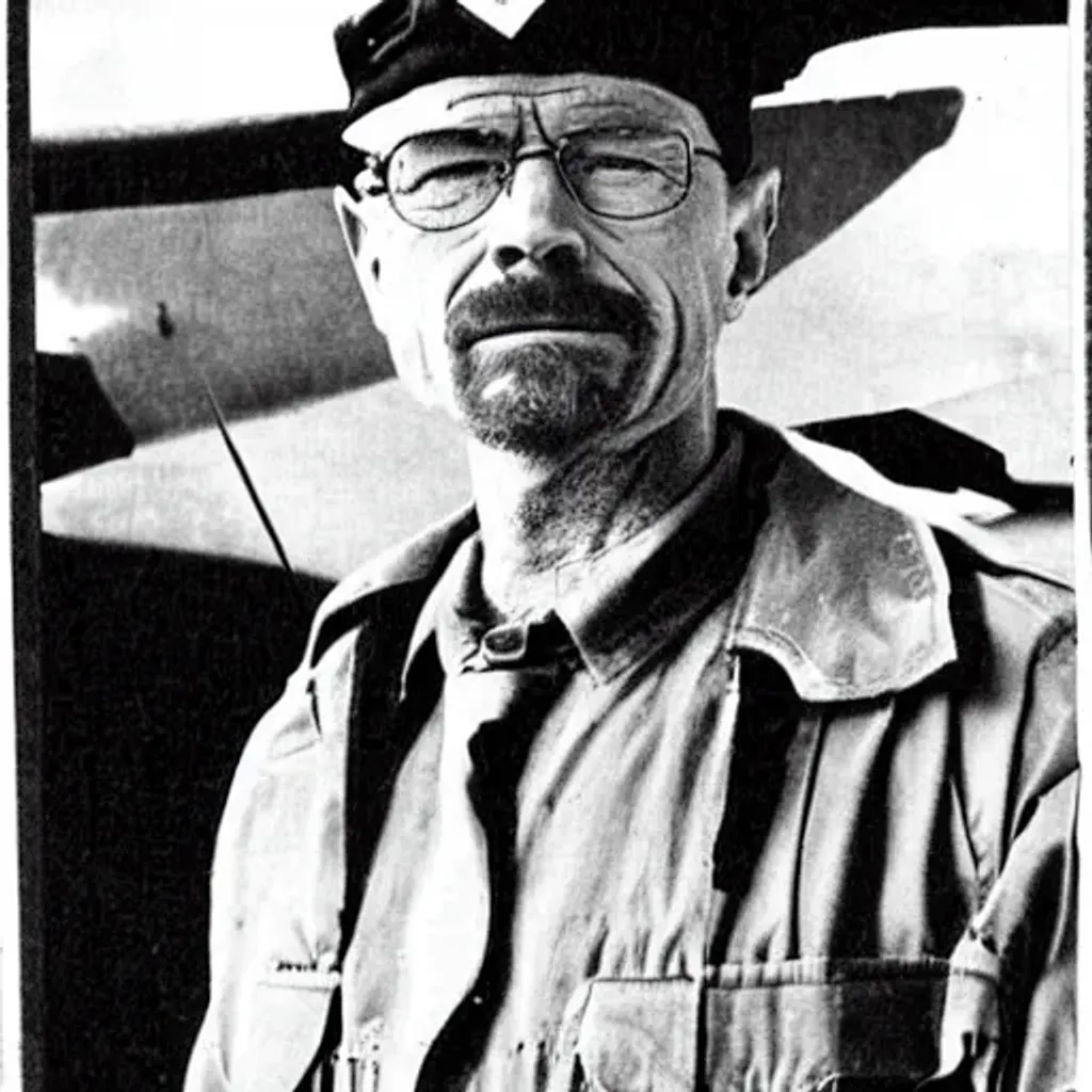 Prompt: Walter White as a Japanese WW2 pilot