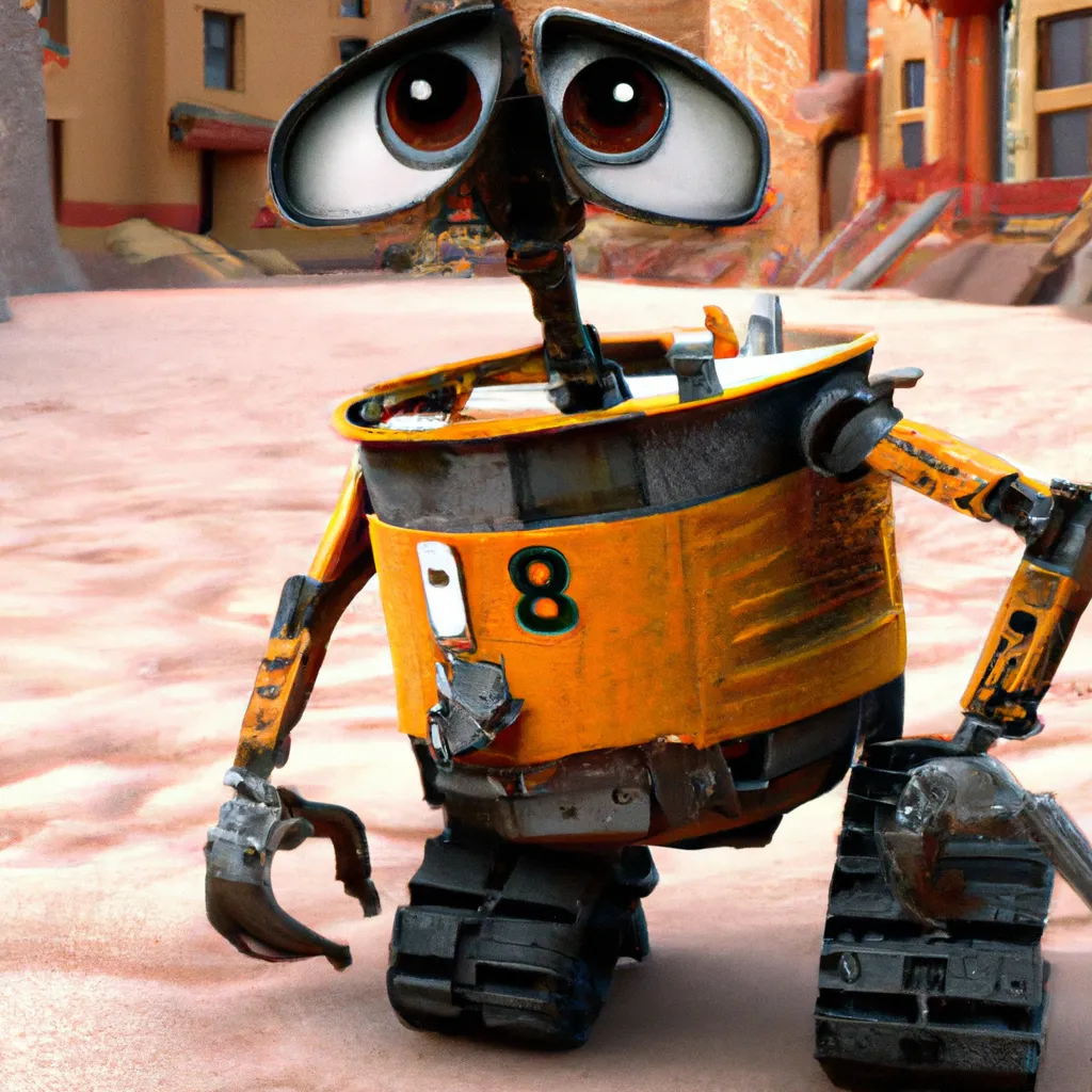 Prompt: A Blender 3D version of WALL-E from the film of the same name