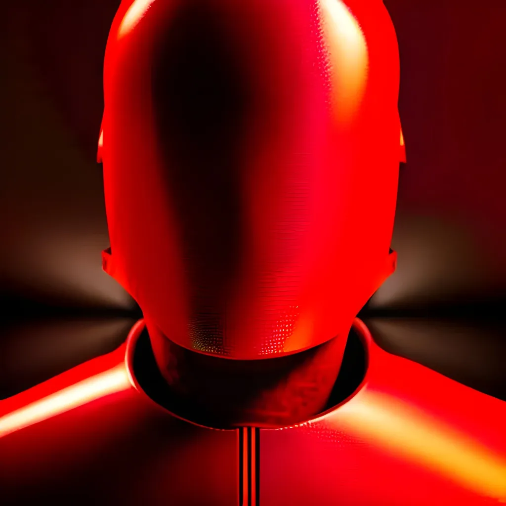Prompt: Moody face Portrait of a red Futuristic Cyberpunk Space Suit,facing towards the camera with swagger,Cinematic Stanley Kubrick movie still, 8K, digital art, unreal engine 5 render, octane render, photorealistic, photography, professional lighting and composition, award winning, intricate details, iconic 