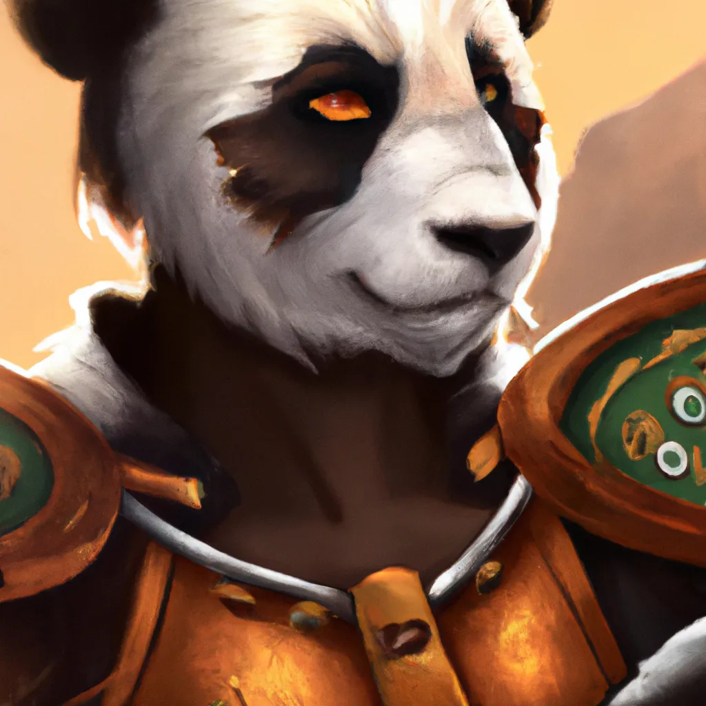 Prompt:  Anthro pandaren warrior Pandaren female monk closeup trending on artstation