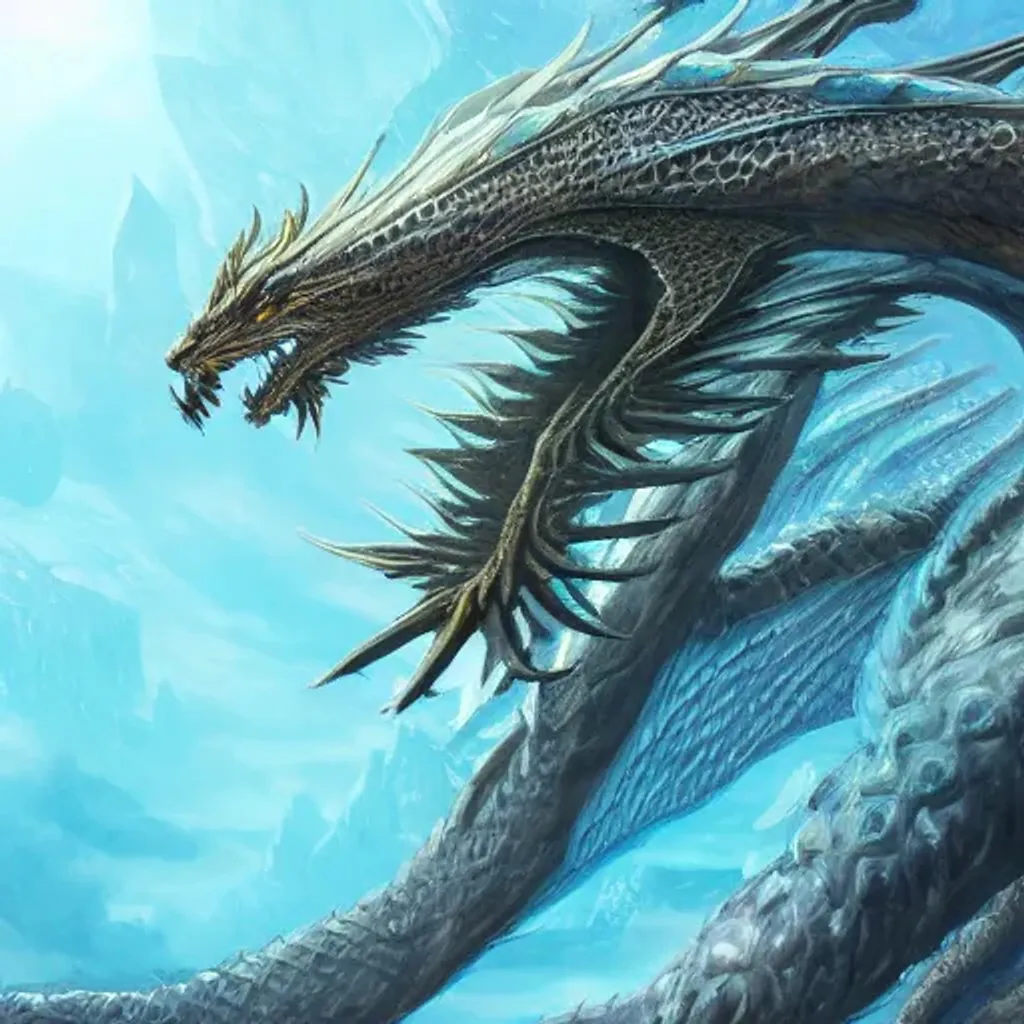 Majestic, beautiful dragon made entirely of water wi... | OpenArt