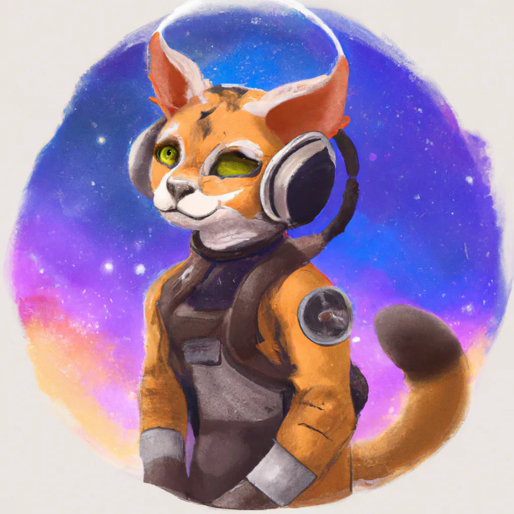 Prompt: Cat fursona space explorer anthro, furry digital art