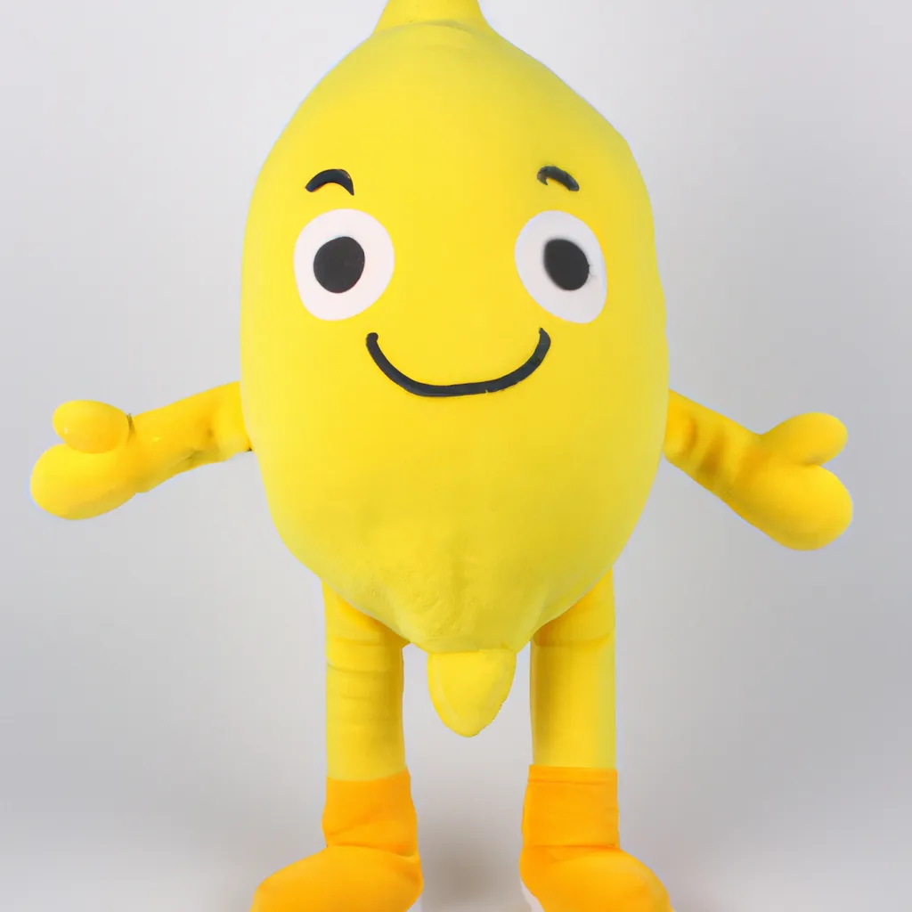 Prompt: a lemon character plushy, plush toy lemon