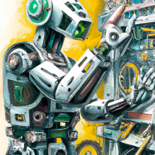 Prompt: Painting of Cyber robot technical detail