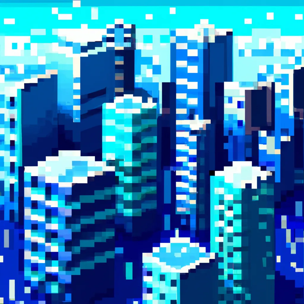 Blue cubic city, trending on Artstation 🌇, pixel art | OpenArt