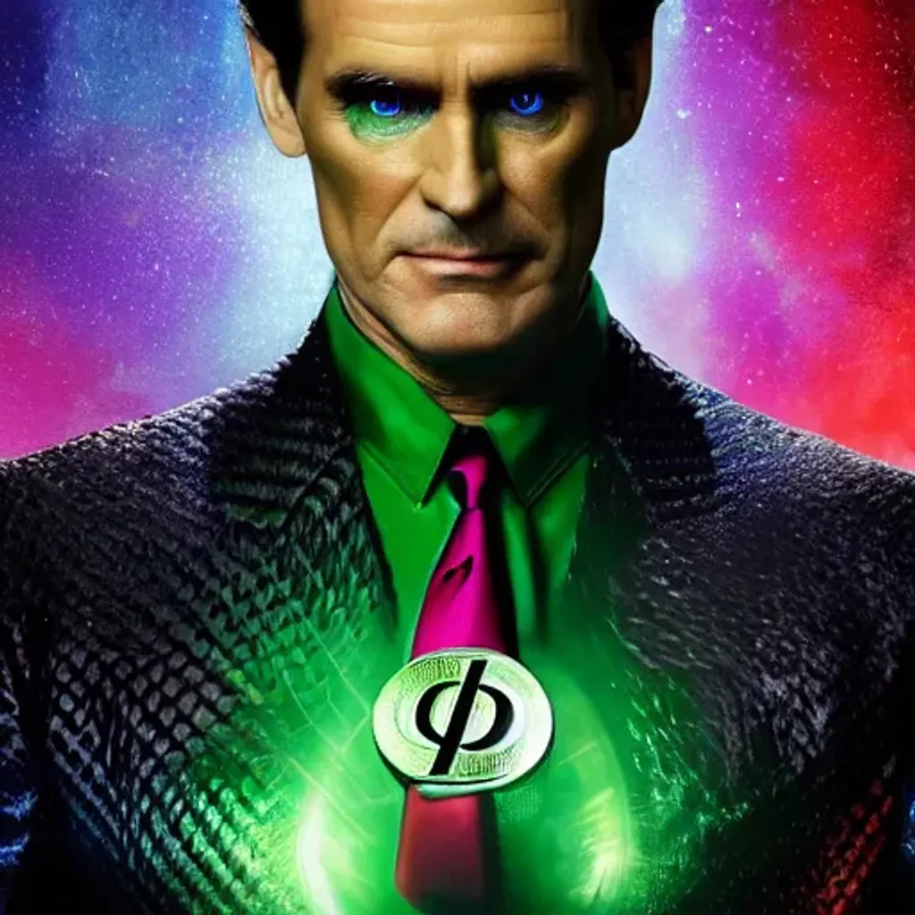 Prompt: https://cdn.openart.ai/uploads/upscaled/psychedelic-art-style-id-color-8k-professional_bAIoE1wB_upscaled.jpg, DC Comics villain The Riddler Jim Carey digital illustration closeup, highly detailed, attractive, Detailed Render, eye-candy, Breathtaking,8k resolution Greg Rutkowski, Artgerm, WLOP, Alphonse Mucha dynamic lighting hyperdetailed intricately detailed Splash art trending on Artstation triadic, professional vivid colors Unreal Engine 5 volumetric lighting, 