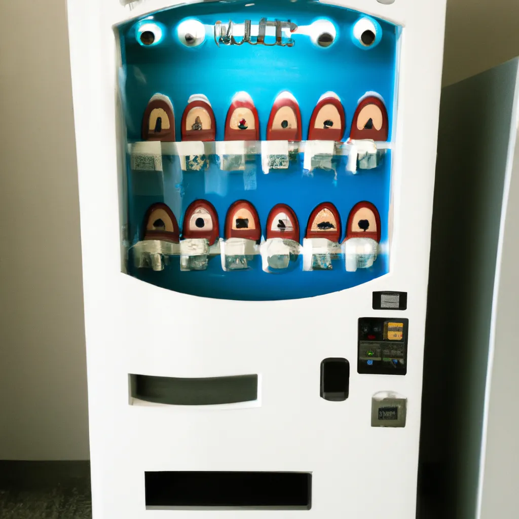 Prompt: teeth themed vending machine