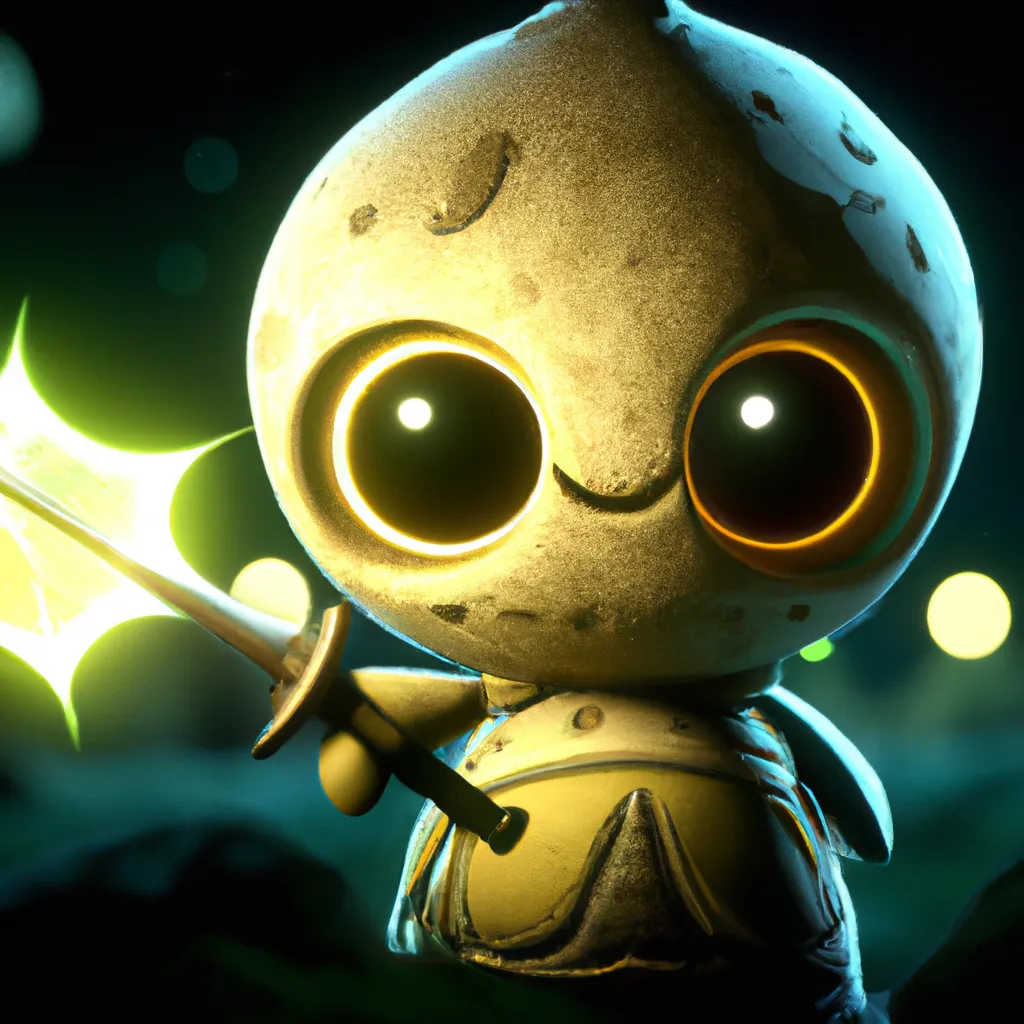 photo of a cute cuddly happy lemon knight character... | OpenArt