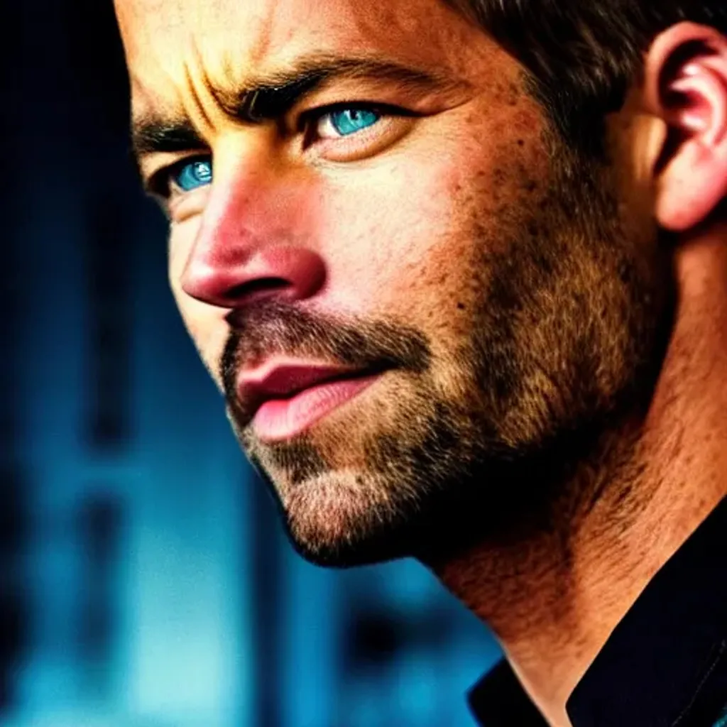 Prompt: portrait Paul Walker aka Brian O'Connor, closeup, https://cdn.openart.ai/uploads/upscaled/abstract-art-neon_j3huwl8M_upscaled.jpg, https://cdn.openart.ai/uploads/image_random_m8n0G2pD_1671769589492_512.webp, artstation, by greg rutkowski, Jason Edmiston, cyberpunk 