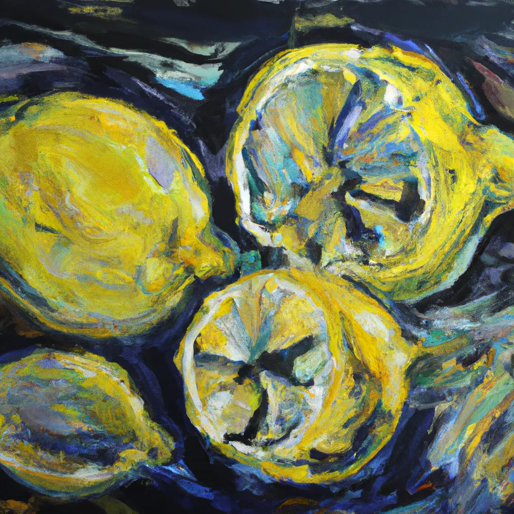 Prompt: Abstract Art | Impasto Painting | Trending on Artstation | Lemon