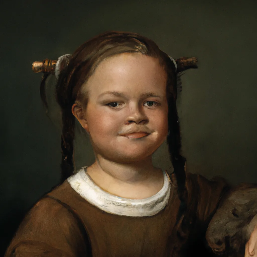 Prompt: Viking Girl With Messy Hair, Sweden, 1620, by Jacob Jordaens