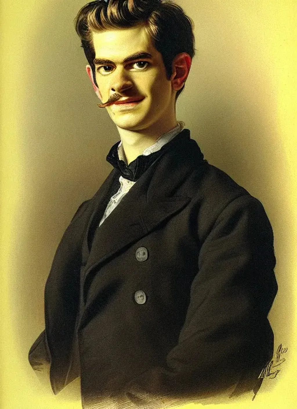 Prompt: Portrait of Andrew Garfield by Adolf Hirémy-Hirschl