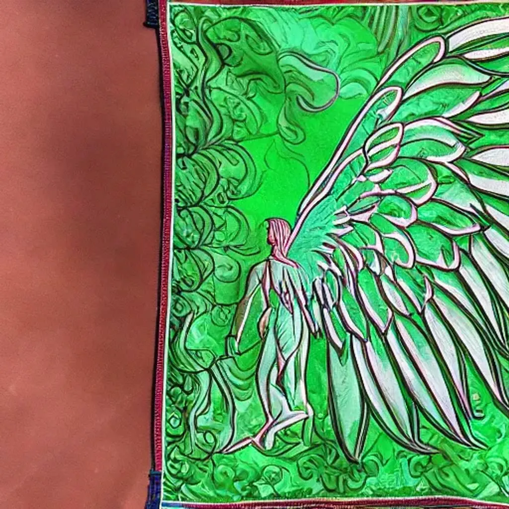 winged-angel-flowing-green-tapestry-holy-work-o
