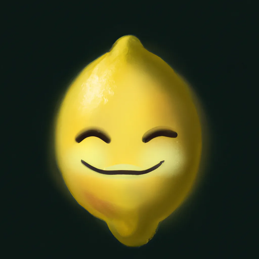 Prompt: A digital art of a lemon overlord that looks like a laughing emoji, digital art, trending on open art, trending on art station 