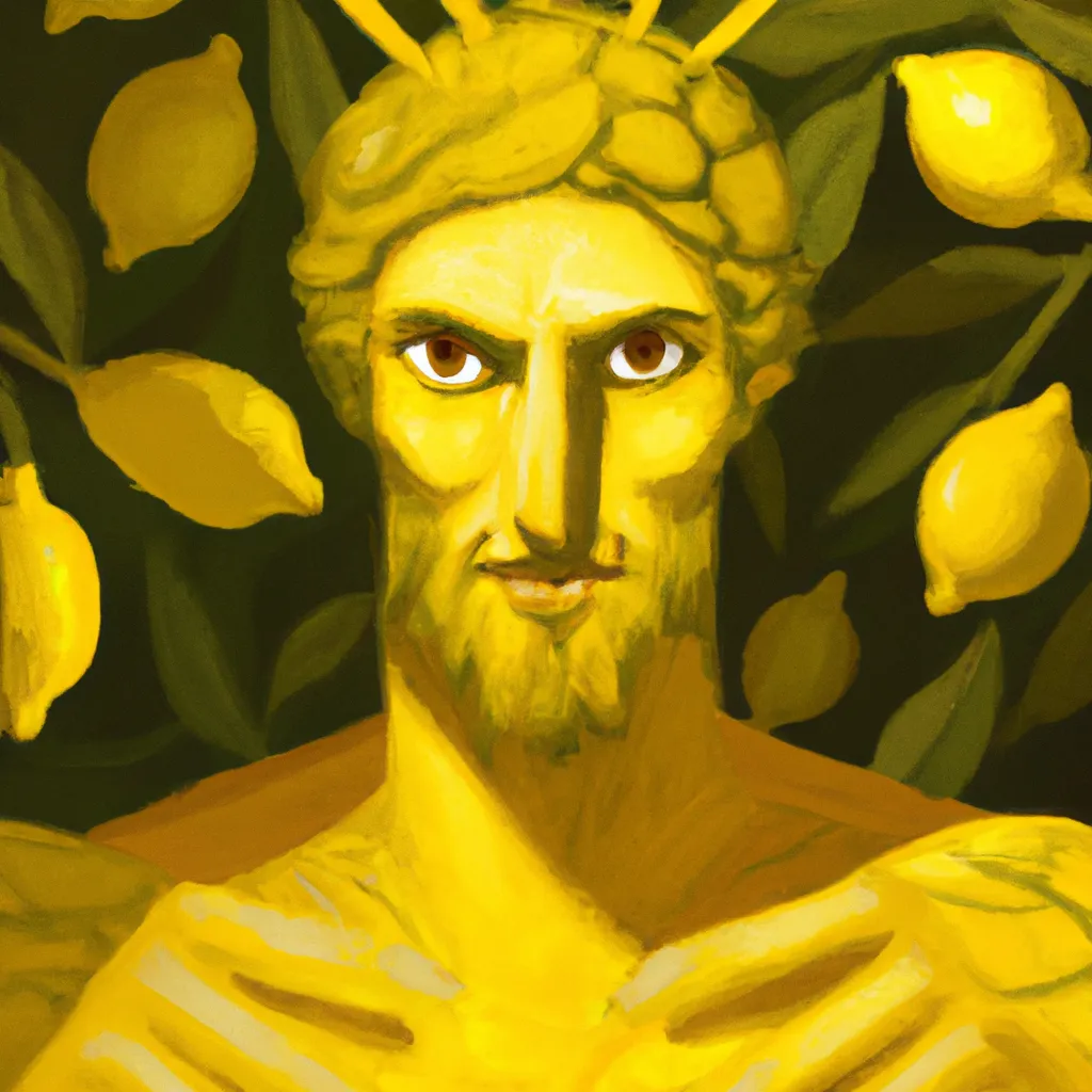 Prompt: The Greek god of Lemons, epic, 8k