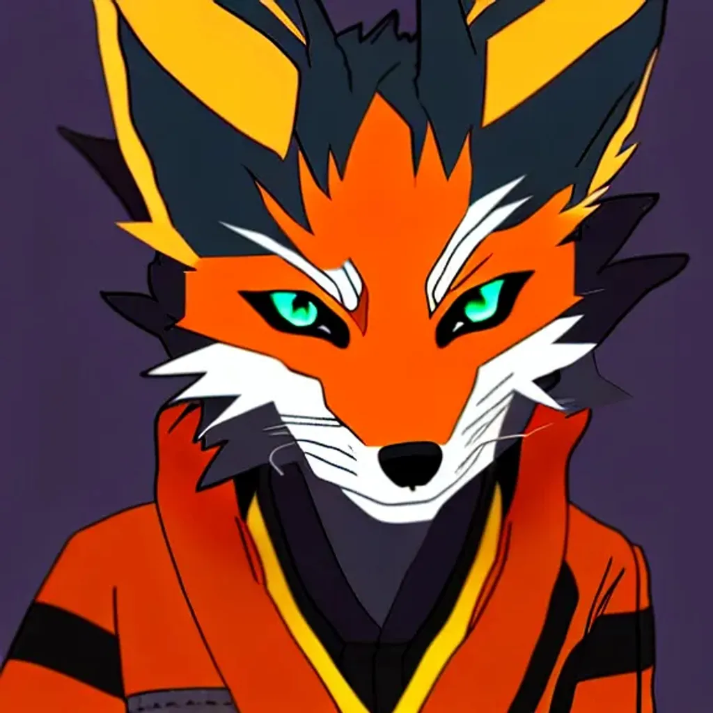 Badass anime fox/dragon Furry hybrid pfp in the styl... | OpenArt