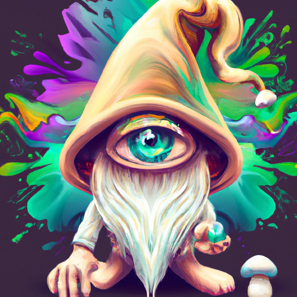 third eye mushroom character knome alchemy occult il... | OpenArt