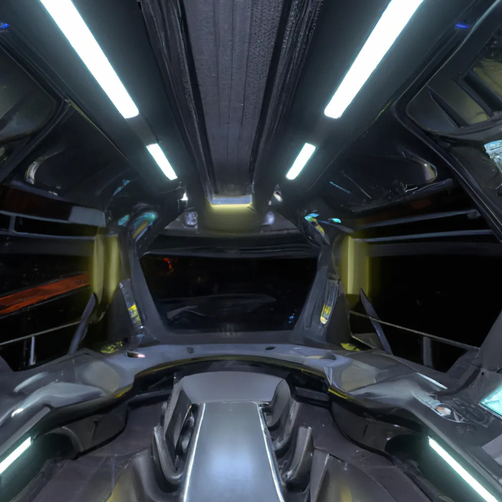 Prompt: inside the bridge of a tribal space ship with windows and seats at night. deep space. cosplay photo 8k hdr. sci-fi. star trek. clingon. goa'uld 
