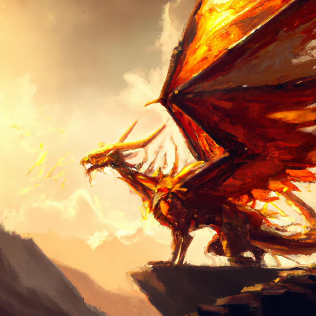 Prompt: a majestic creature with wings of fire, Artstation, Concept Art, Digital Art, Warm Color Palette, Cool Color Palette, Tonal Colors, Low Contrast, 8K, HD, Natural Lighting, Sunlight, Volumetric Lighting, Beautiful Lighting, insanely detailed and intricate, hypermaximalist, elegant, ornate, hyper realistic, super detailed, and a tail of a dragon