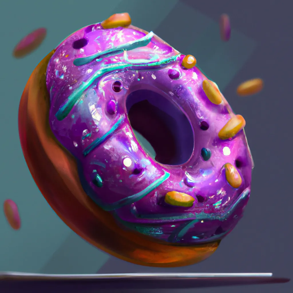 Donut with purple icing and sprinkles, concept art b... | OpenArt