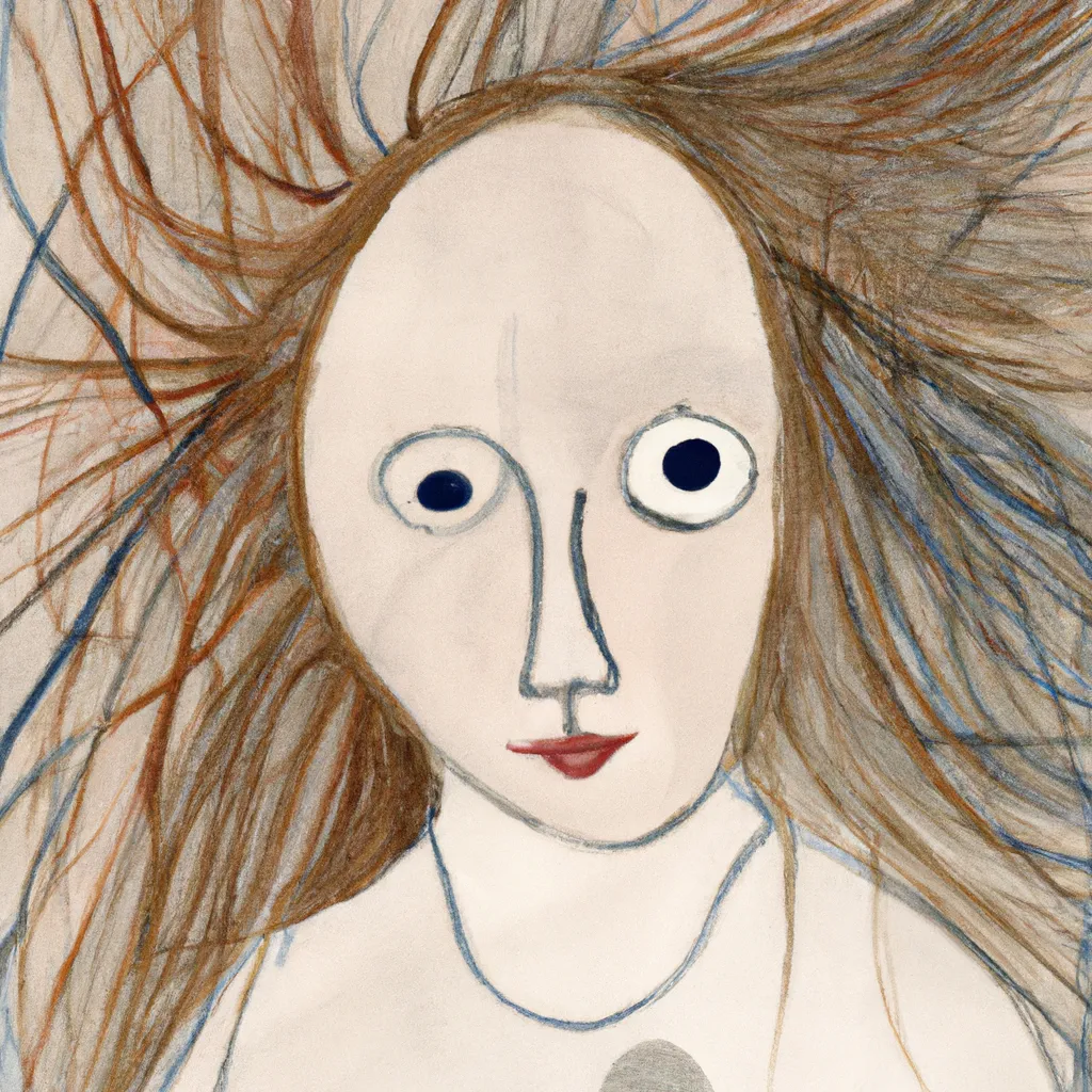 Prompt: Girl With Messy Hair, by Hilma Af Klint