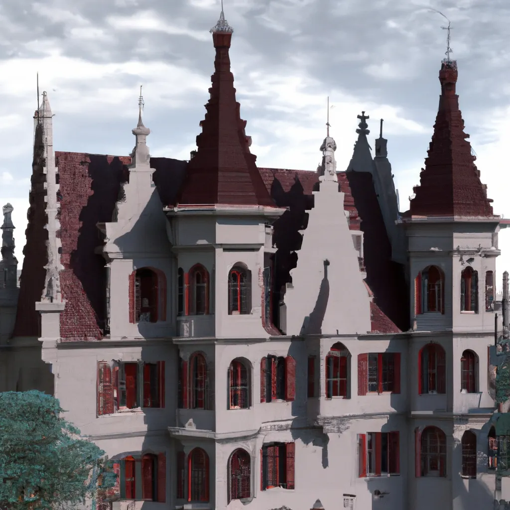 Prompt: A medieval mansion in a modern style, photorealism
