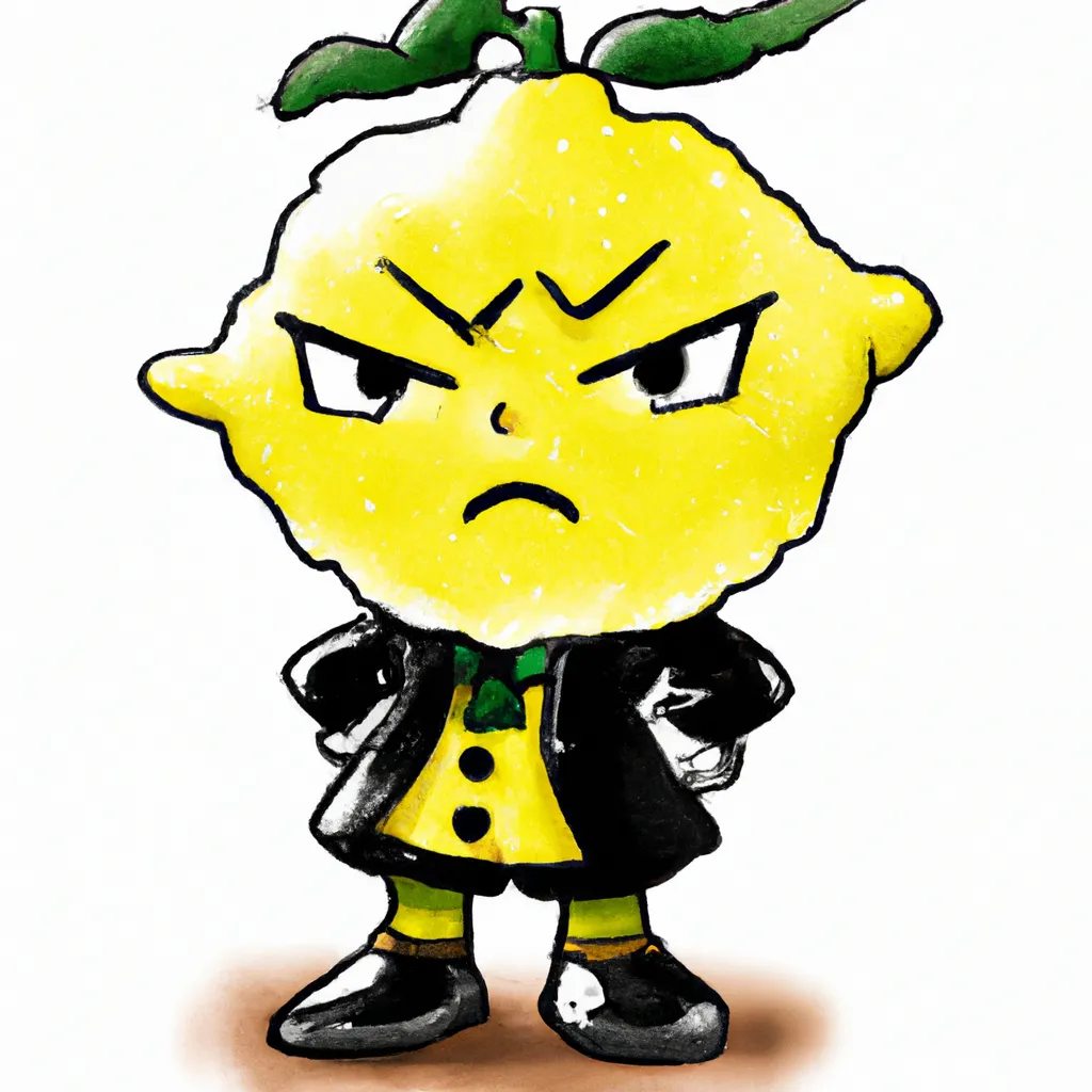 Prompt: A living Lemon character by Akira Toriyama