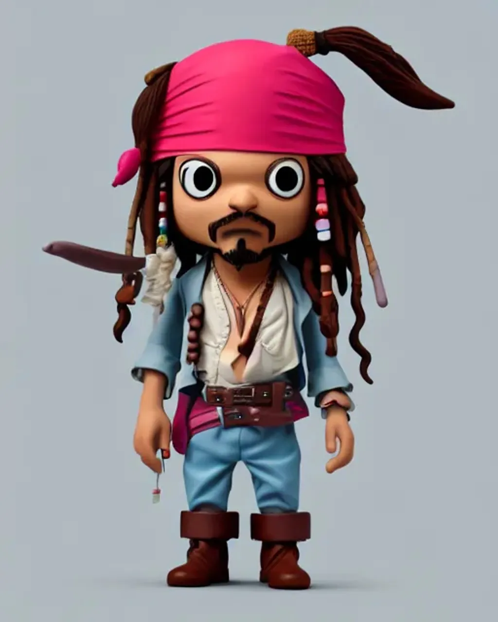 tiny cute Jack Sparrow toy, standing character, soft... | OpenArt