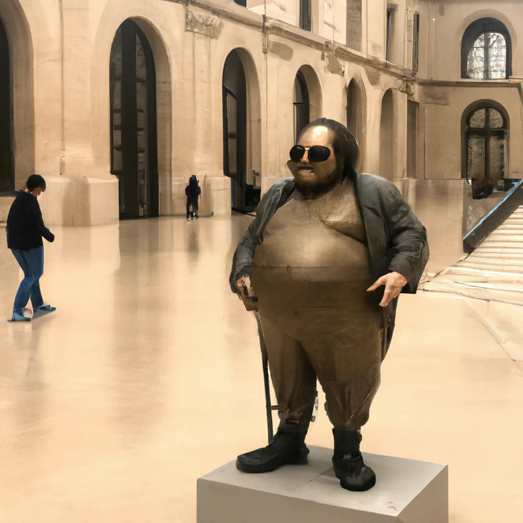 Prompt: Life sized statue of Danny Devito at The Louvre