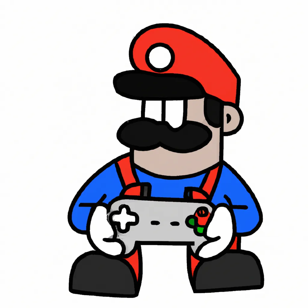 Prompt: Mario from Super Mario Bros. playing Fortnite 