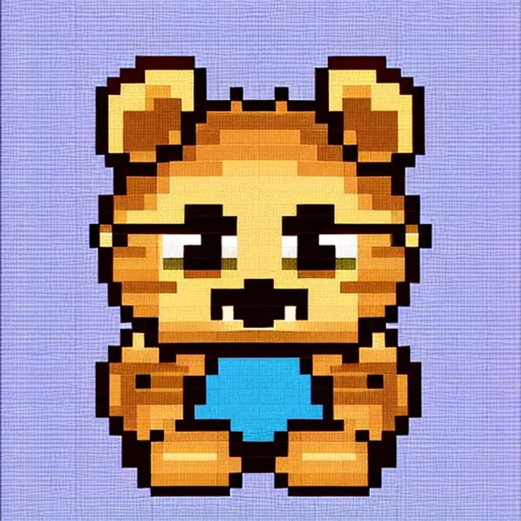 Prompt: cute bear, pixel art illustration by Matej Jan