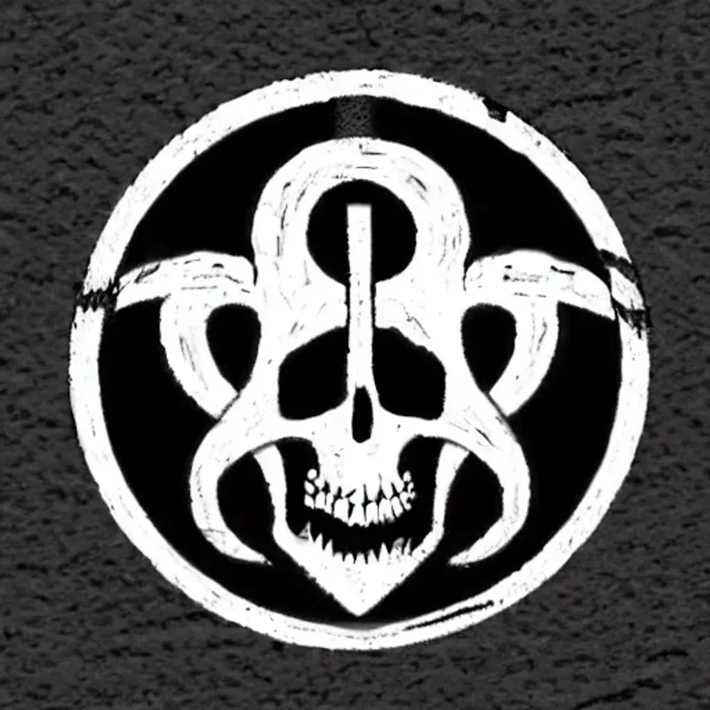 Prompt: melanthios, dark, death, logo