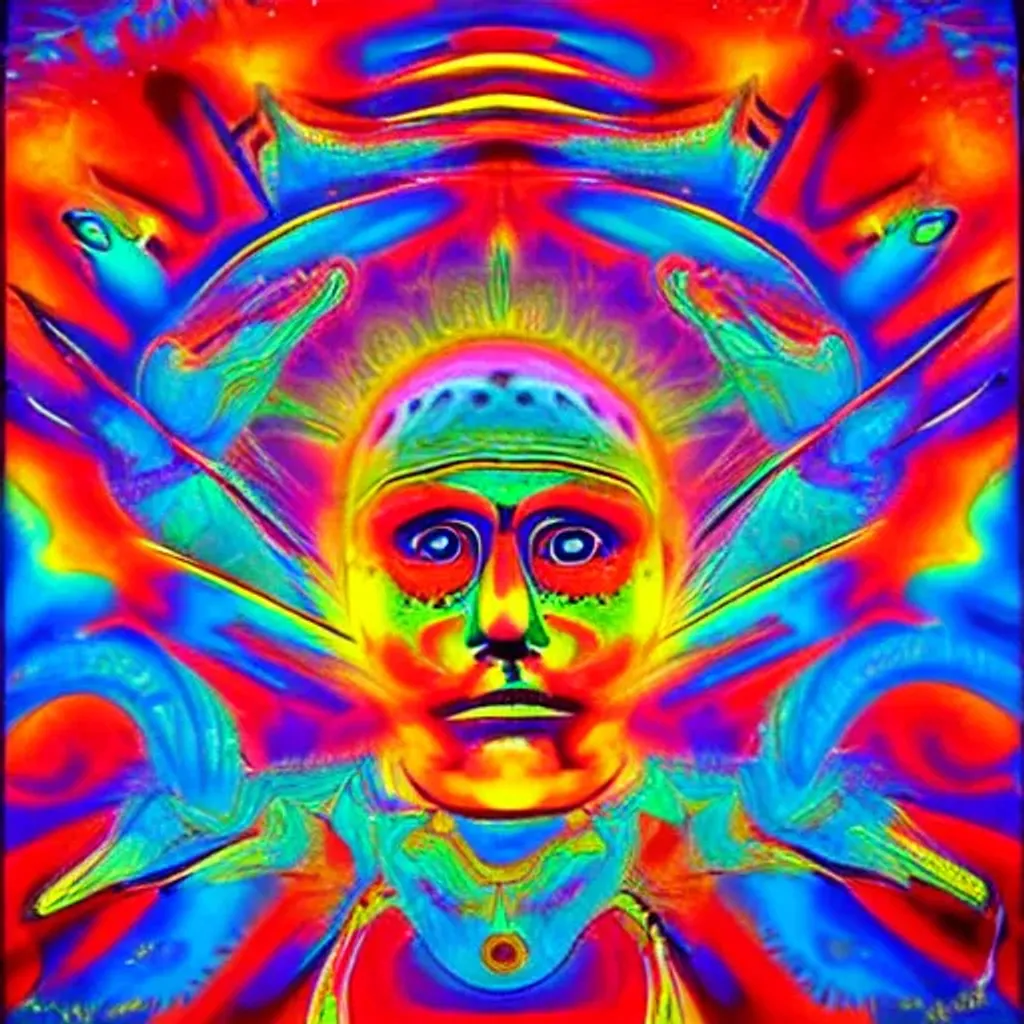 Prompt: psychedelic painting, DMT visuals, psychedelic effects, pineal gland,
