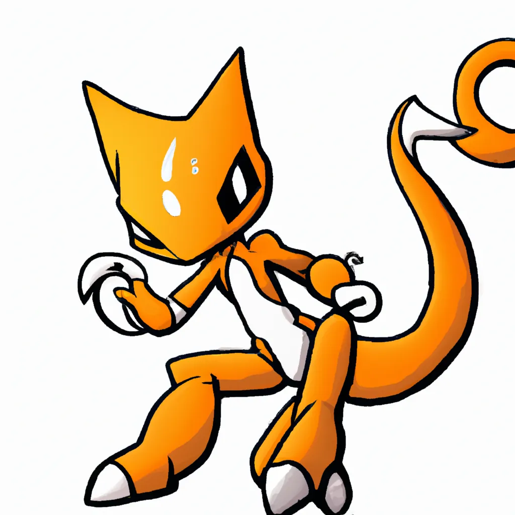 Prompt: Mewtwo pokemon oc orange 